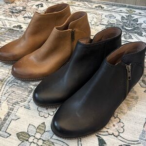 LOT OF 2 Leyla Ankle Booties in Black and Tan